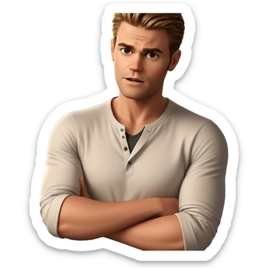 casual pose in white shirt sticker