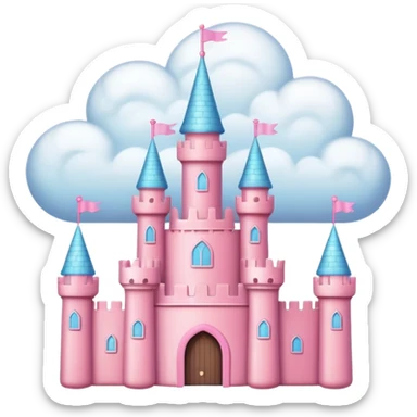 cloud pink castle sticker