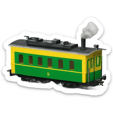a little yellow and green narrow-gauge railway sticker