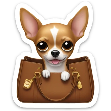 Chiahuahua in brown birkin bag sticker