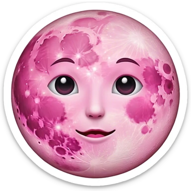 Full moon that is pink in color sticker