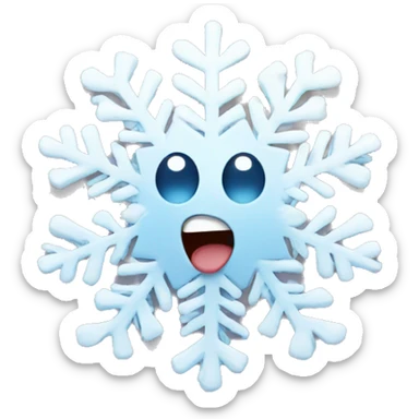 Snowflakes sticking out its tongue sticker