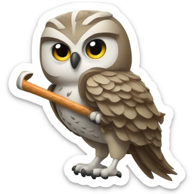 owl with a lacrosse stick  sticker