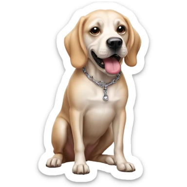 a wet dog wearing stilettos with lip injections  sticker