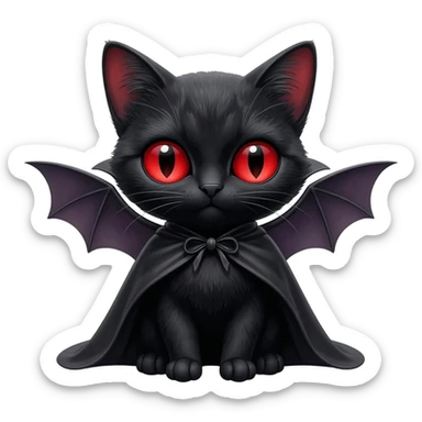 Cat vampire sticker