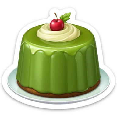 Green pudding emoji that looks like Samsung, give me a plain one without plate or container. sticker