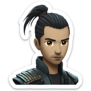 blade runner samurai cyberpunk sticker