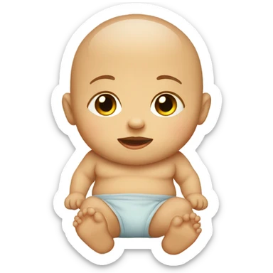 baby with a very circular stomach  sticker