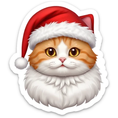 a full-body cute cat with Christmas accessories  sticker