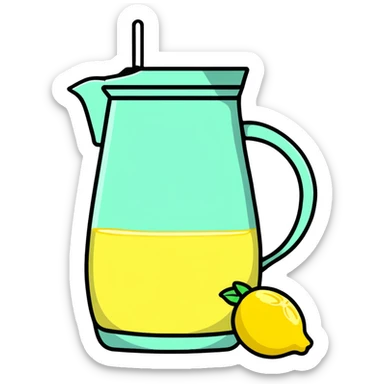 lemonade stand with pitcher of lemonade sticker