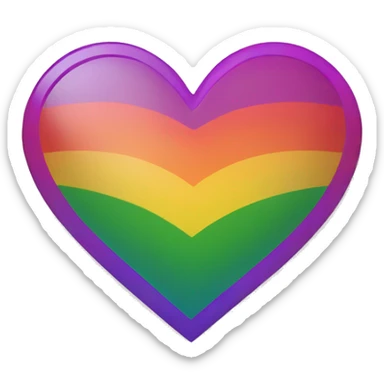 lesbian flag colored heart in iphone style  sticker