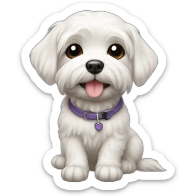 Maltipu sitting on a shoulder sticker