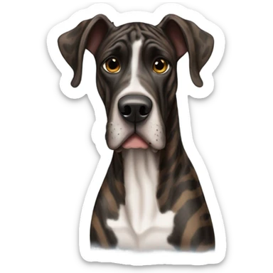 Black and brown brindle striped Great Dane sticker
