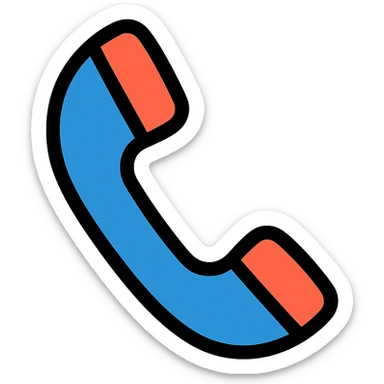 phone icon with color outline and black outlines sticker