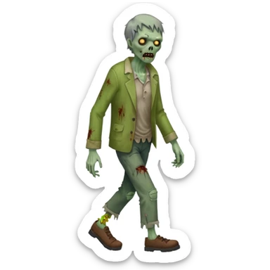 zombie full body walking sticker