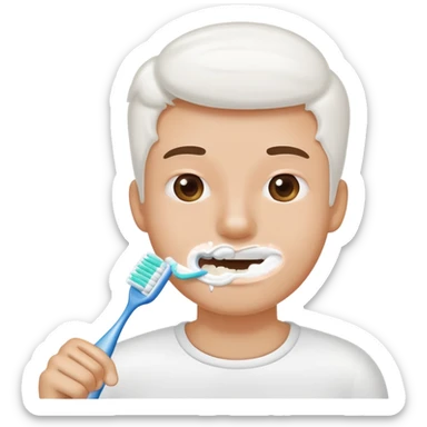 brushing teeth too hard sticker