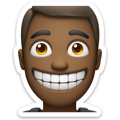 Grinning face emoji but with cold attitude sticker