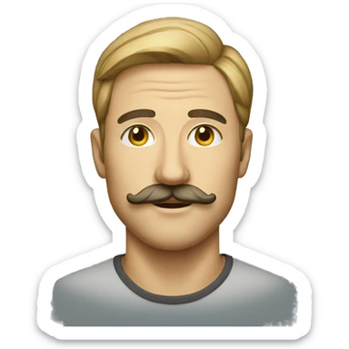 portrait of man with mustache sticker