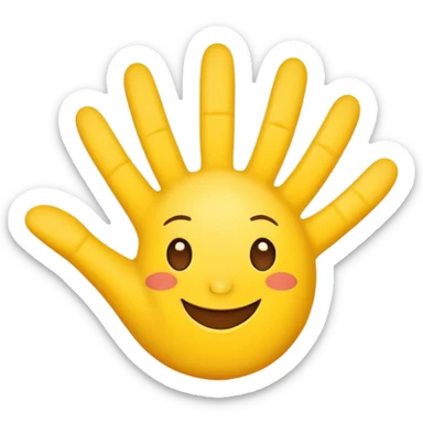 Happy face whit five hi  sticker