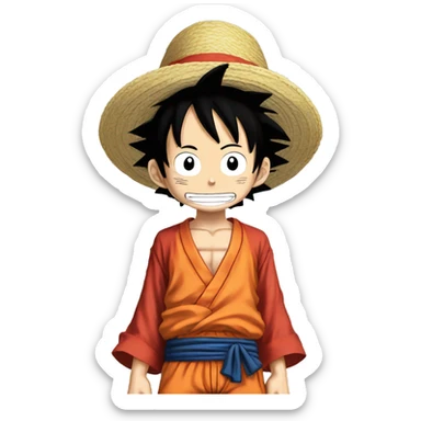 Luffy sur le nuage magique de goku sticker