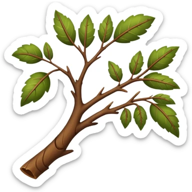 A thick tree branch twig laying on the side  sticker
