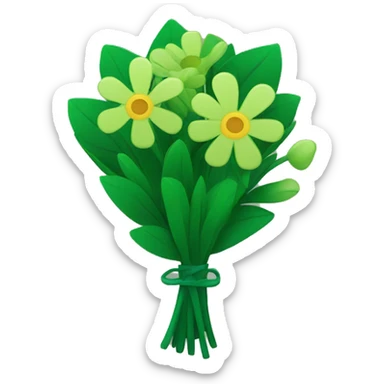 Small green flower bouquet sticker