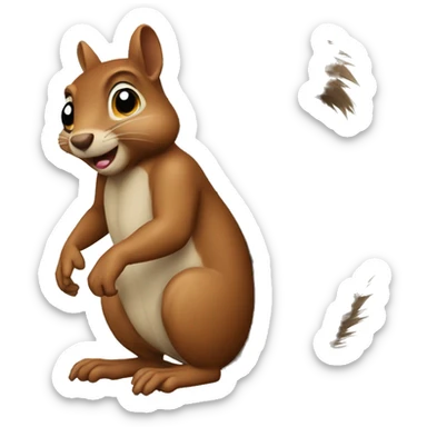 Distressed squirrel sticker