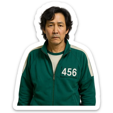 Squid Game Season 2 different main character, clear depiction, individual character, no specific art style sticker