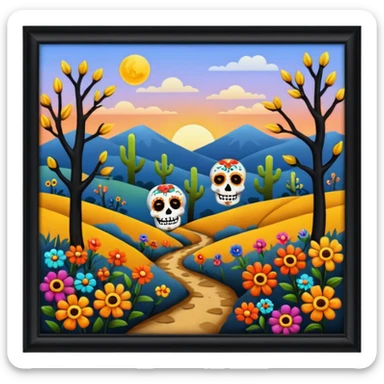 Paisaje día de muertos  sticker