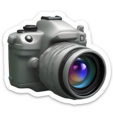  a 3D mimetic digital camera is facing the lens at a 0-degree angle sticker