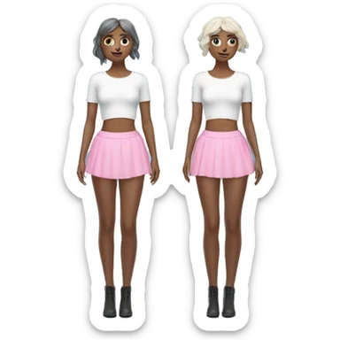 Snow Flake tights and pink snowy mini skirt  sticker