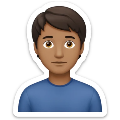 Un hombre con pelo chino y corto medio morenito u sticker