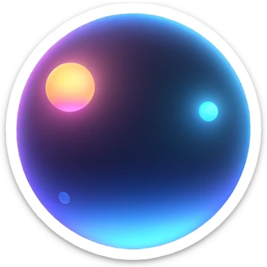 Floating holographic orb with a soft glow — a little futuristic, particles. sticker