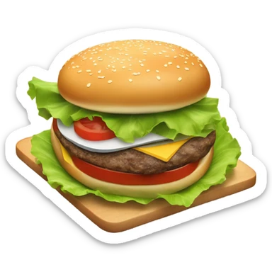 Hamburger at the beach sticker