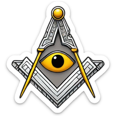 Masonic Square and Compass sticker