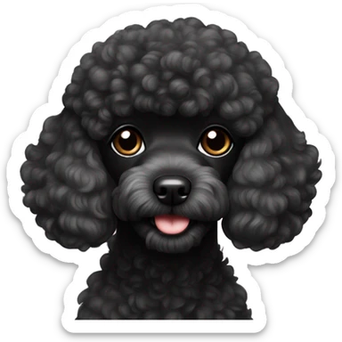 Black toy poodle  sticker