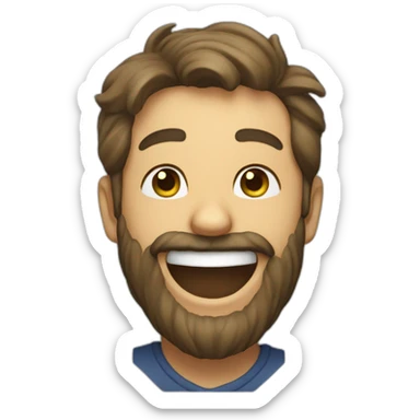 Image of a bearded man laughing sticker