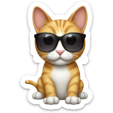 Cat with sunglasses sticker