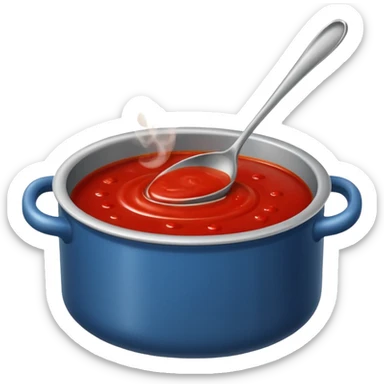 pentola con sugo da mescolare sticker
