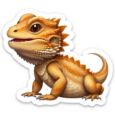 listing bearded dragon closed both eyes  sticker
