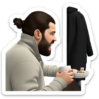 boy with cup indoors sticker