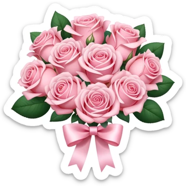 A beautiful cute pretty aesthetic soft-pink rose bouquet sticker