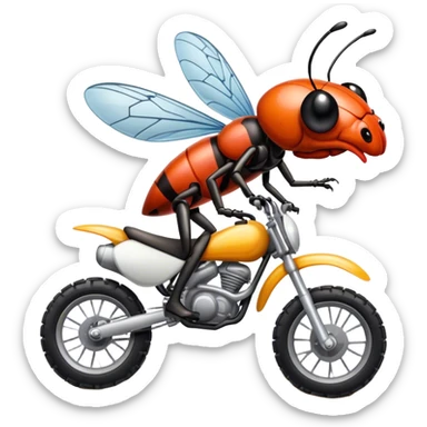 Bug riding dirt bike  sticker