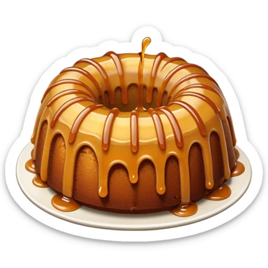 Bundt cake with sliced apples & caramel sauce  sticker