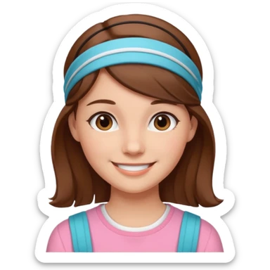 Preppy girl with brown hair sticker