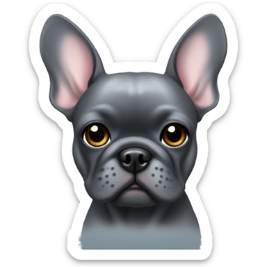 Dark grey frenchie cold sticker