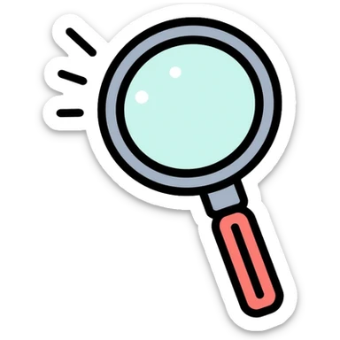 magnifying glass sticker