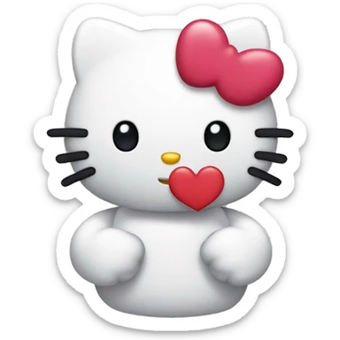 hello kitty with heart sticker