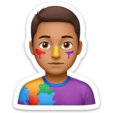 Paint on only nose, half body. sticker