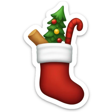 Santa sock sticker